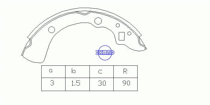 MAZDA 323 II Hayon (BD) Mâchoires de frein à tambour FMSI:1363-S509 OEM:B001-26-310 MK3329 GS8125, OK-BS086